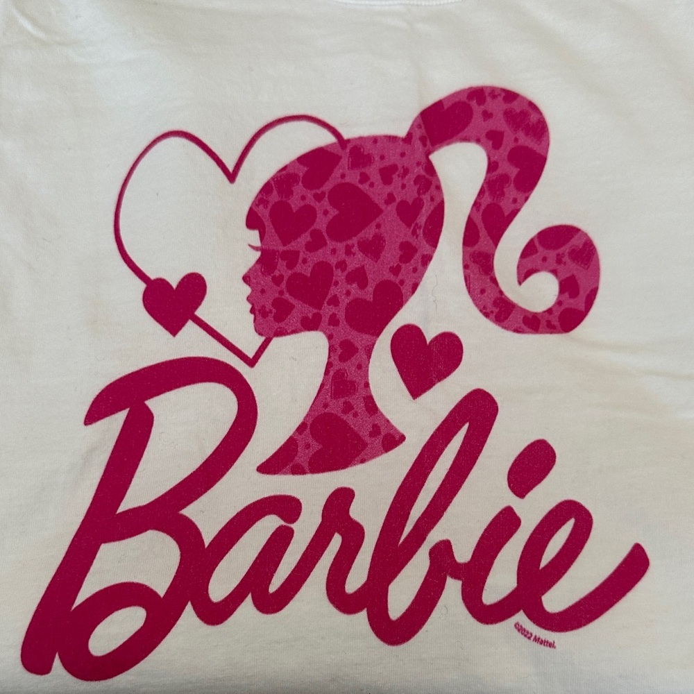 Barbie Tee - White with Pink Design